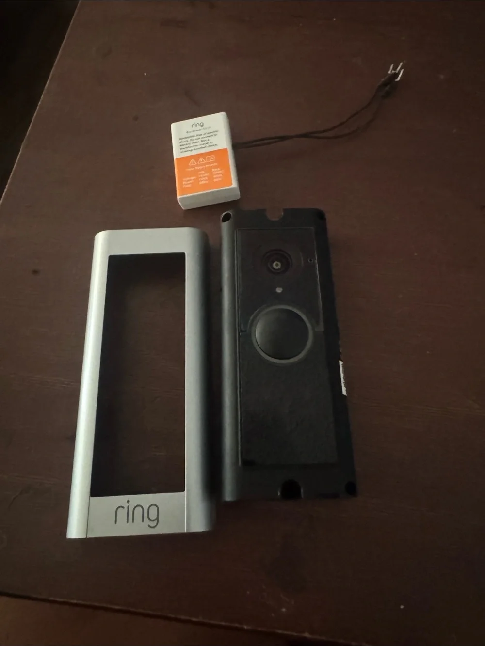 Ring Doorbell Rear Module in Black with Orange Label